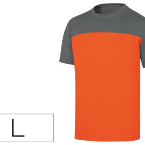 T-shirt de algodao deltaplus cor cinza laranja formato l - GENOAGRGT