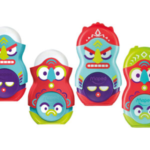 Apara lapis plastico maped loopy totem plastico 1 uso com borracha cores sortidas