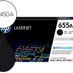 Toner hp 655a laserjet m652 / m653 / mfp m681 / mfp m682 negro 12500 paginas