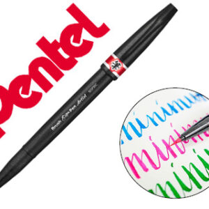 Caneta pincel pentel artist cor vermelho