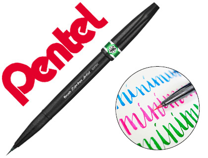 Caneta pincel pentel artist cor verde Caneta pincel pentel artist cor verde
