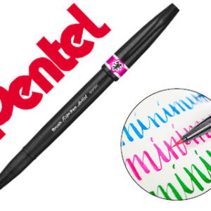 Caneta pincel pentel artist cor de rosa