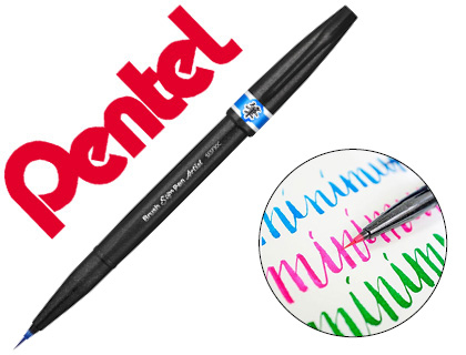 Caneta pincel pentel artist cor azul ceu Caneta pincel pentel artist cor azul ceu
