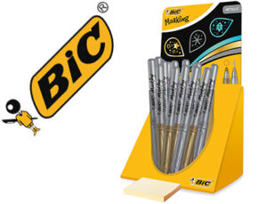 Marcador bic marking metalico permanenete ouro/prata expositor de 24 unidades sortidas 168x125x149 mm - 900341