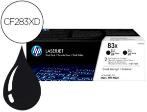 Toner hp laserjet pro 83x m201 mfp m225 preto pack de 2 unidades 2200 paginas