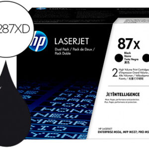 Toner hp laserjet 87x enterprise m506 mfp m527 pro m501 preto pack de 2 unidades 18000 paginas