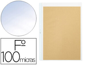Bolsa catalogo pardo quatro furos pvc 100 microns com reforco lombada folio transparente
