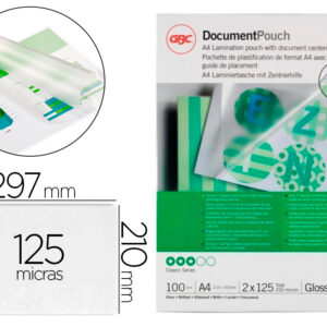 Bolsa de plastificar gbc din a4 125 microns acabamento brilhante caixa de 100 unidades