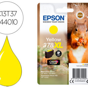 Tinteiro epson 378 xl expression home xp-8605 / 8606 / xp-15000 / xp-8500 / 8505 amarelo 830 pag