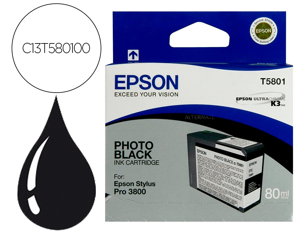 Tinteiro epson stylus pro-3800/3880 preto photo (80ml) Tinteiro epson stylus pro-3800/3880 preto photo (80ml)
