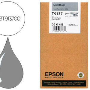 Tinteiro epson t9137 light preto ink 200ml