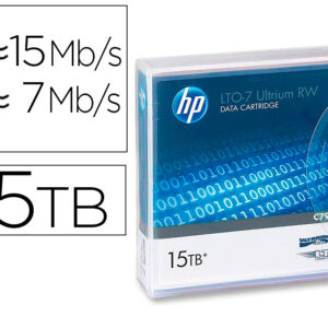 Fita de dados hp lto ultrium 7 supl 15 tb rw/1000 paginas