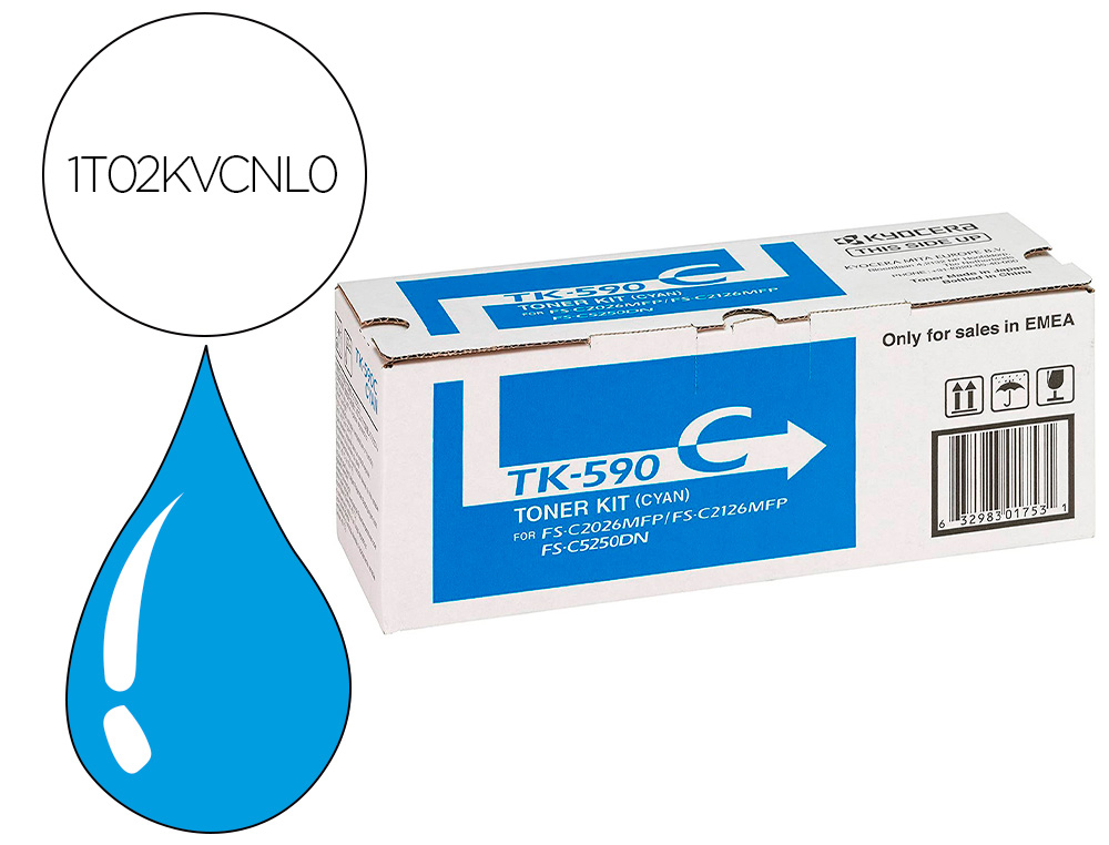 Toner kyocera tk590c fsc2026 /2126 /2526 /5250 cian Toner kyocera tk590c fsc2026 /2126 /2526 /5250 cian