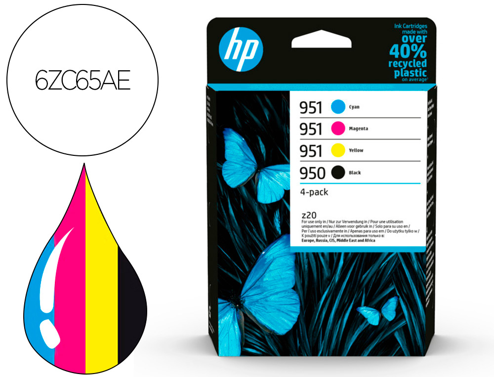 Toner hp 950bk/951- 6zc65ae multipack preto/ cian / magenta / amarelo Toner hp 950bk/951- 6zc65ae multipack preto/ cian / magenta / amarelo
