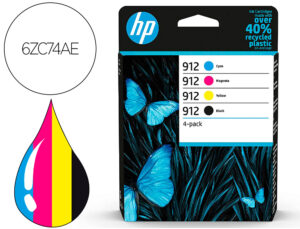 Toner hp 912 -6zc74ae multi pack preto / cian / magenta / amarelo