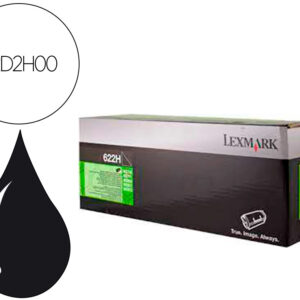 Toner laser lexmark 622h preto
