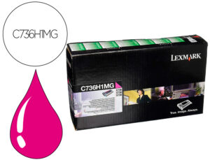 Toner laser lexmark c736h1mg magenta 10000 paginas