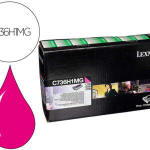 Toner laser lexmark c736h1mg magenta 10000 paginas