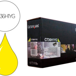Toner laser lexmark c736h1yg amarelo 10000 paginas