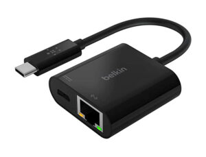 Adaptador belkin inc001btbk usb-c a ethernet + carregamento 60w cor preto