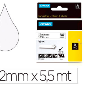Fita dymo vinil branco 12mm x 5