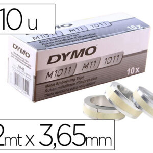 Fita dymo aluminio com adesivo 12mm x 3