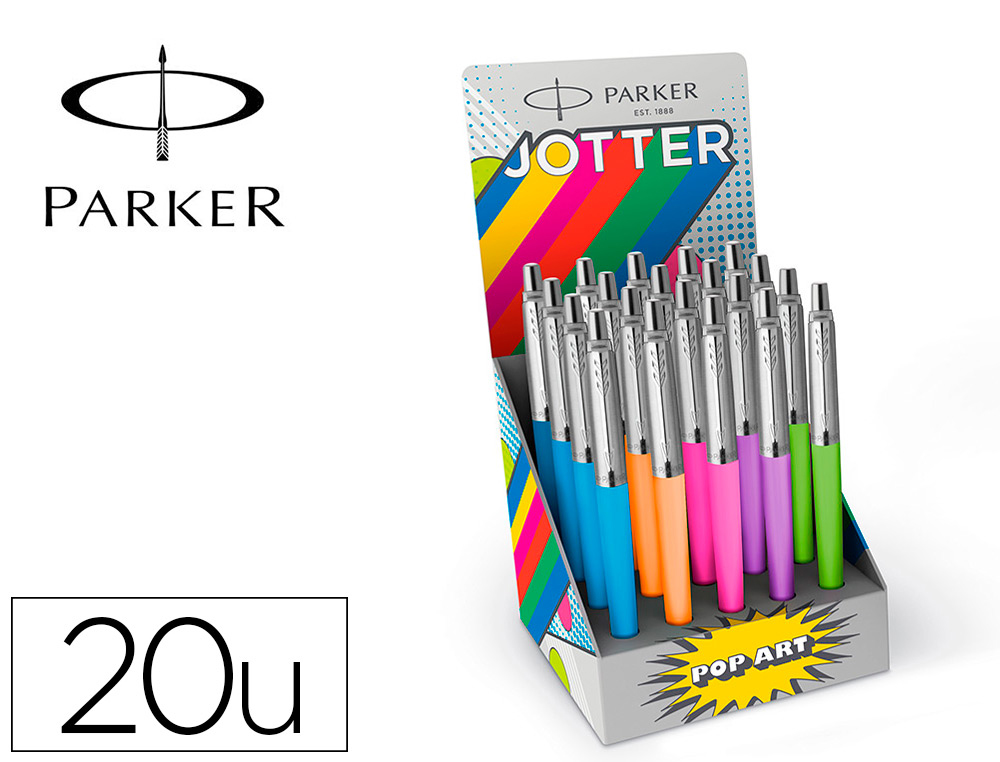 Esferografica parker jotter originals pop art edicao especial expositor de 20 unidades cores sortidas - 2141360 Esferografica parker jotter originals pop art edicao especial expositor de 20 unidades cores sortidas - 2141360
