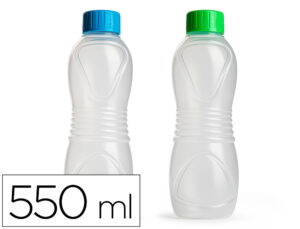 Garrafa plasticforte sport 100% reciclavel com tampa de rosca capacidade 550 ml 70x70x210 mm