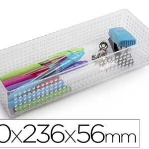 Organizador de sobremesa plasticforte transparente n 3 80x236x56 mm