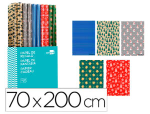 Papel fantasia liderpapel natal rolo de 70 x 200 cm sortido a