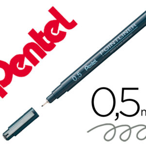 Marcador pentel pointliner com tinta pigmentada cor cinza ponta de 0