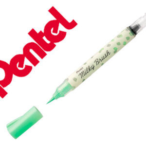 Pincel pentel milky brush cor pastel verde