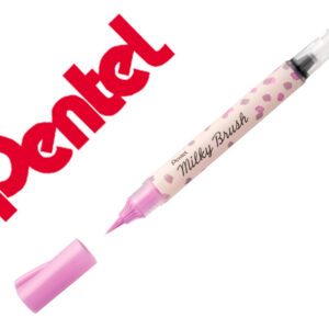 Pincel pentel milky brush cor pastel violeta