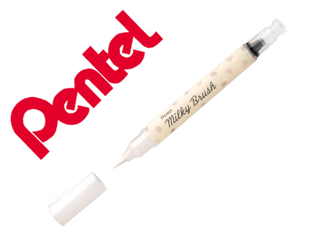Pincel pentel milky brush cor pastel branco Pincel pentel milky brush cor pastel branco