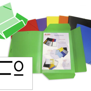 Pasta de elasticos com abas saro polipropileno folio cores sortidas