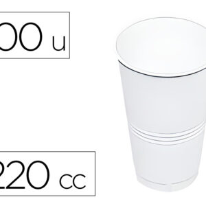 Copo de plastico branco 220 cc pack de 100 unidades
