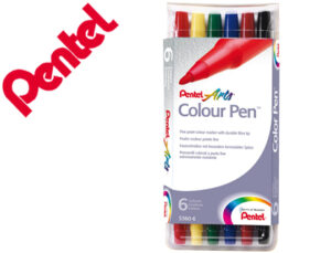 Marcador pentel s360 feltro carteira c/6