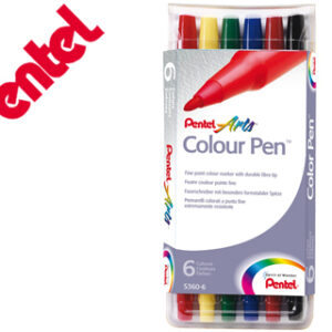 Marcador pentel s360 feltro carteira c/6