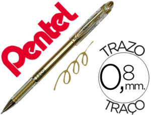 Esferografica roller metalica pentel bg 208 dourada 0