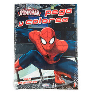 Caderno de colorir spiderman pegacolor com autocolantes 12 paginas 210x280 mm