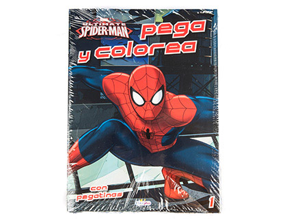 Caderno de colorir spiderman pegacolor com autocolantes 12 paginas 210x280 mm Caderno de colorir spiderman pegacolor com autocolantes 12 paginas 210x280 mm