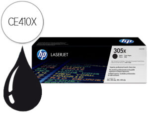 Toner hp 305x laserjet pro 300/ 400 ce410x preto 4000 pag