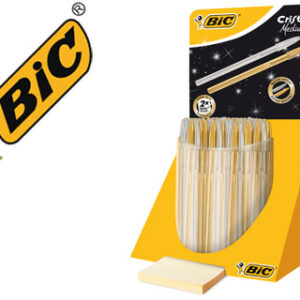 Esferografica bic cristal dourada e prateada expositor de 40unidades sortidas - 9213381