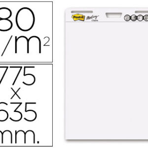 Bloco congresso post-it liso 775 x 635mm com 30 folhas 80 gr pack promocional 2+1