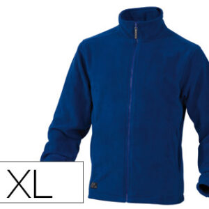 Jaqueta polar deltaplus com punhos elasticos e 2 bolsos cor azul formato xl