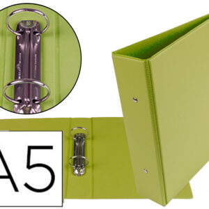 Pasta liderpapel cartao forrado pvc din a5 2 aneis 40 mm redondos verde