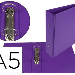 Pasta liderpapel cartao forrado pvc din a5 2 aneis 40 mm redondos violeta