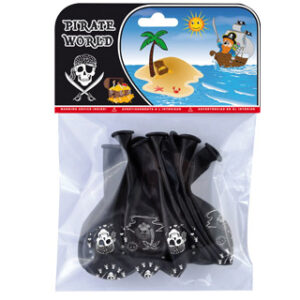 Baloes piratas impressos todo a volta bolsa de 8 unidades