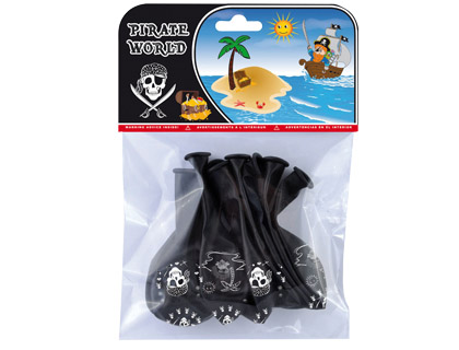Baloes piratas impressos todo a volta bolsa de 8 unidades Baloes piratas impressos todo a volta bolsa de 8 unidades