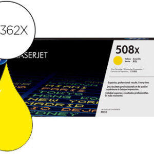 Toner hp 508x laserjet m552 / 553 / 577 amarelo 9.500 pag
